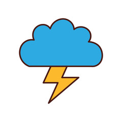 Beautiful fantasy cloud with ray storm electric vector illustration design