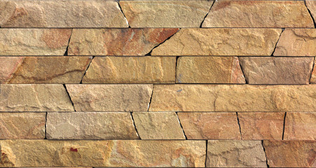 yellow natural stone facade, wall tiles texture