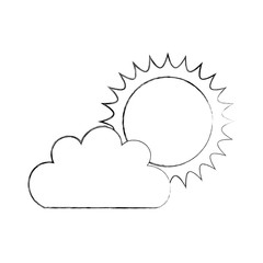 Beautiful fantasy cloud with sun vector illustration design