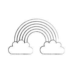 Beautiful fantasy cloud with rainbows vector illustration design