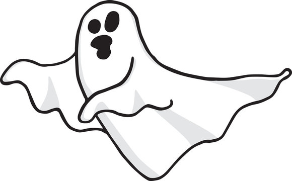 Ghost wandering and screaming on trasparent background