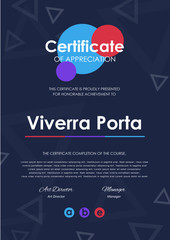 certificate template with modern pattern,diploma,Vector illustration.