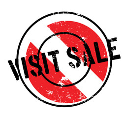 Visit Sale rubber stamp. Grunge design with dust scratches. Effects can be easily removed for a clean, crisp look. Color is easily changed.