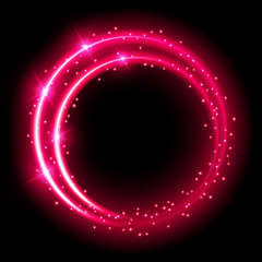 Abstract neon light effect on black background. Vector Illustration