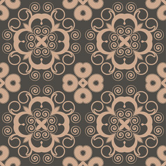 Abstract seamless pattern with curling elements. Vector Illustration.