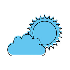 Beautiful fantasy cloud with sun vector illustration design