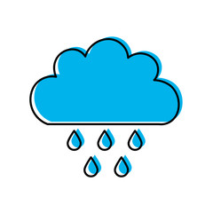 Beautiful fantasy cloud with rain drops vector illustration design