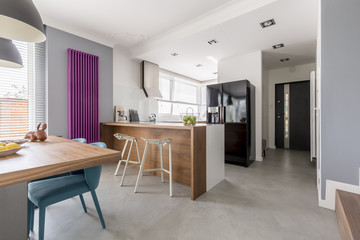 Dining room, kitchen and entrance