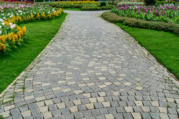 Fototapeta premium Concrete Pathway in garden
