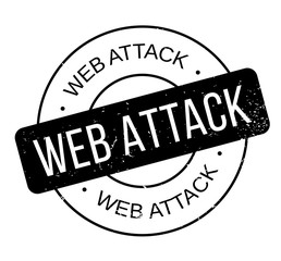 Web Attack rubber stamp. Grunge design with dust scratches. Effects can be easily removed for a clean, crisp look. Color is easily changed.