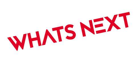 Whats Next rubber stamp. Grunge design with dust scratches. Effects can be easily removed for a clean, crisp look. Color is easily changed.