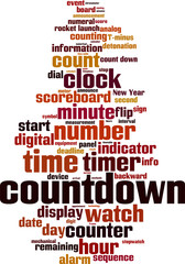 Obraz premium Countdown word cloud