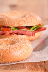 Sesame bagels. 