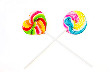 colorful sweet candy in white isolated
