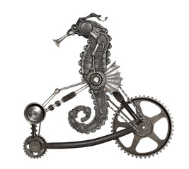 Steampunk style seahorse