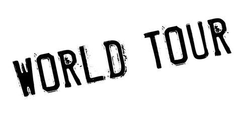 World Tour rubber stamp. Grunge design with dust scratches. Effects can be easily removed for a clean, crisp look. Color is easily changed.