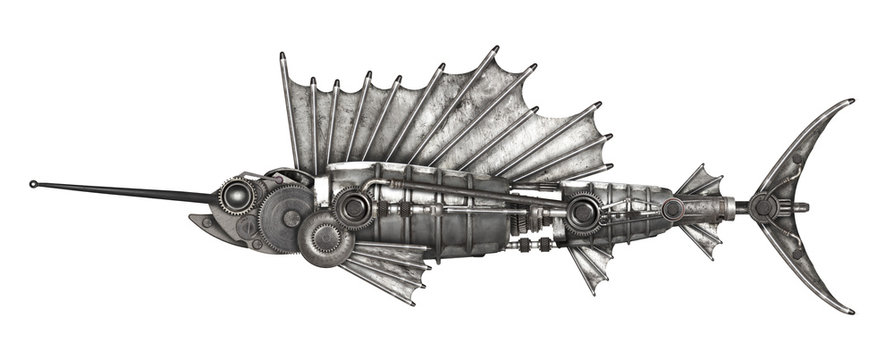 Fototapeta Steampunk style sailfish