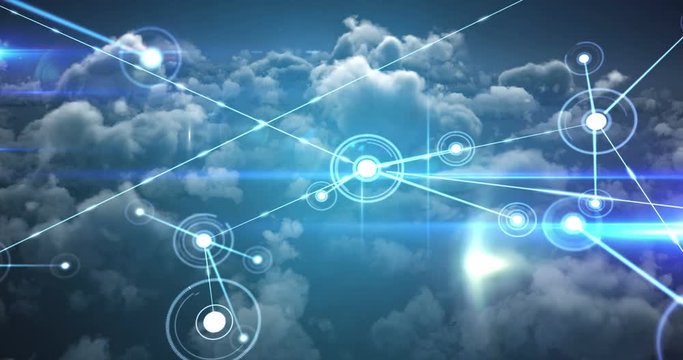 Connecting lines through smoky clouds and bright sunlight