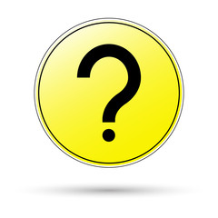 Question mark in yellow sign