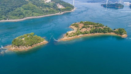 Fototapeta premium Noshima (miasto Imabari, prefektura Ehime / Shimanami Kaido) Widok z lotu ptaka