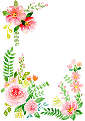 Card pink flowers