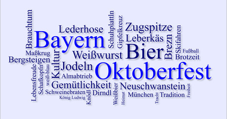 Obraz premium Wortwolke für Oktoberfest in München, Bayern