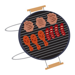 Isolated barbecue grill on a white background, Vector illustration
