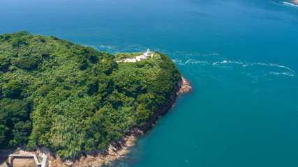 来島海峡の渦潮（うずしお）　空撮