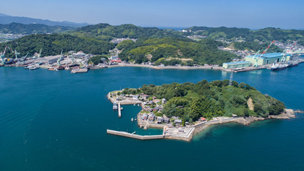 Fototapeta premium 来島（愛媛県今治市） 空撮