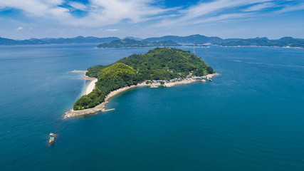 Fototapeta premium 小島 おしま（愛媛県今治市） 空撮