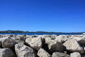 shadow stones on the beach