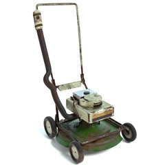 3d illustration of an old lawn mower - 167260166