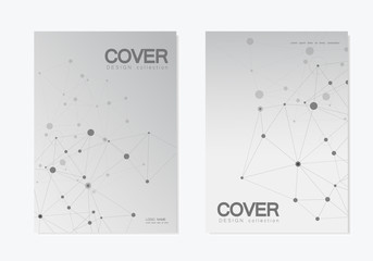 Abstract polygonal connecting. Connection science background.