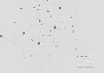 Abstract polygonal connecting. Connection science background.