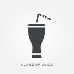 Silhouette icon glass of juice