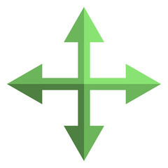 Vector Icon - Four Way Arrows. Cross of Arrows.