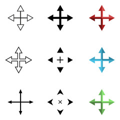 Vector Set of Four Direction Arrows.
