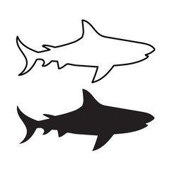 black shark silhouette- vector illustration