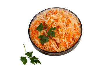 Sauerkraut in a bowl isolated on white background