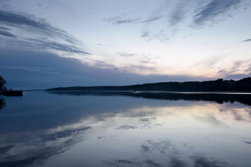 Summer sunset on the Volga river.