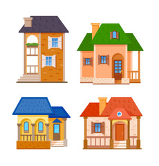 Set of house flat icons