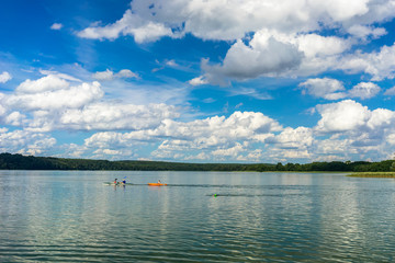 Kajak fahren auf dem Breiten Luzin in Feldberg, Mecklenburg-Vorpommern