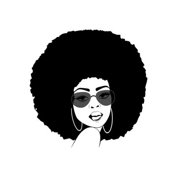 Beautiful portrait of an African American woman in vector format.