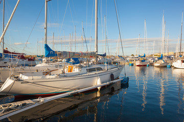 Fototapeta na wymiar view of a marina in Trondheim