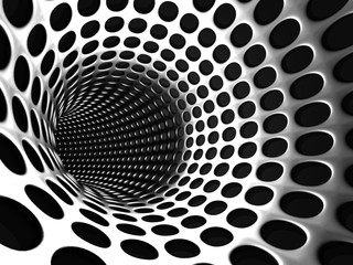 Aluminum metallic tunnel abstract background