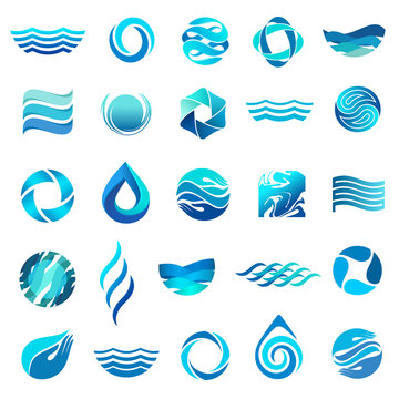 Water icon set. Vector logo design