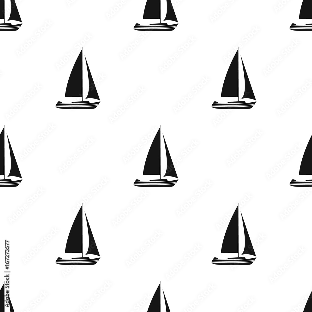 Poster Sailboat for sailing.Boat to compete in sailing.Ship and water transport single icon in black style vector symbol stock illustration.