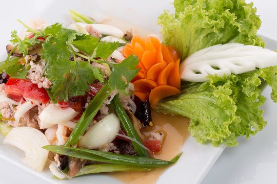 seafood salad with vegetables