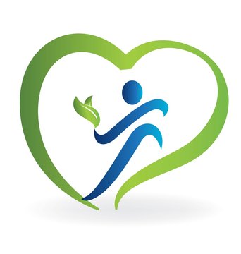Health nature heart logo vector image