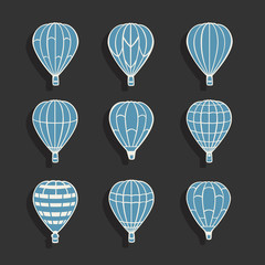 Balloon Flying Vector Set